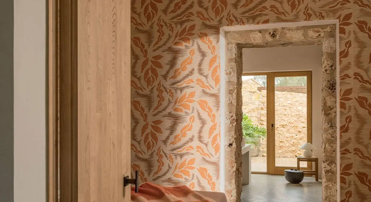 Professional wallpaper installation in a finished interior
